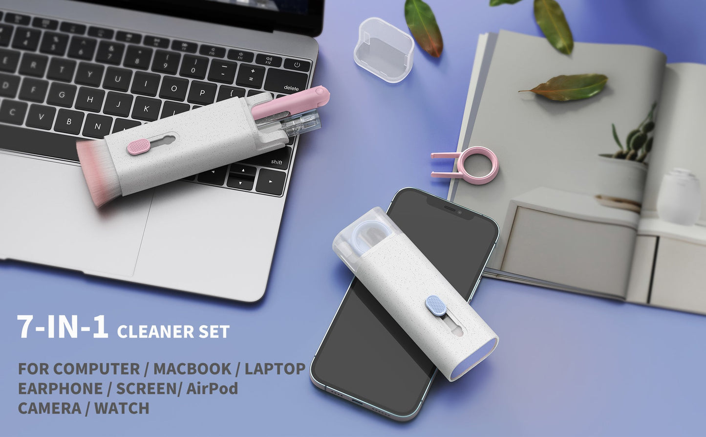 7 in 1 Multi Function Keyboard and Mobile Earphone Dirt Fingerprint Removal Cleaning Kit with Box