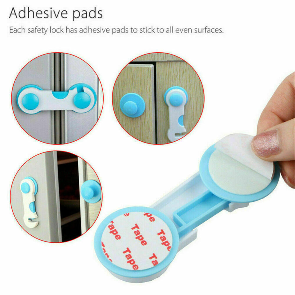 Plastic Safety Drawer Cabinets Fridge Furniture Blockers Doors Security Lock for Toddler Baby Protection